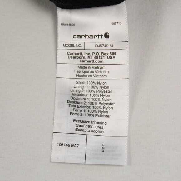 Carhartt Rain Defender Quarter-Zip Loose Fit Anorak Jacket in Grey Size L - NWOT - Picture 8 of 8